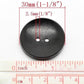 5 Black Wooden Buttons - 30mm (approx. 1 1/8" Inch) - 2 Hole - Wood Button (b19489)