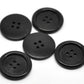 Black Wooden Buttons - 20mm (approx. 3/4 inch)  - Rim - 4 Hole - Wood Button  (butt-blk-20mm)) (Copy)