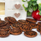 Brown Carved Wooden Buttons - 20mm (approx. 3/4 Inch) - 2 Hole - Brown Wood Button (butt-drkbrn-wd-crvd-20mm))