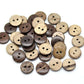 Small Coconut Shell Wooden Buttons - 13mm (1/2 Inch) - Wood Buttons