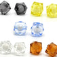 50 Faceted Acrylic Cube Beads - 10mm (3/8") - Mixed Colors (19740)
