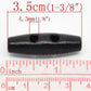 5 toggle wooden buttons - black finish - 3.5x1.1cm (1-3/8"x3/8") - wood toggle button