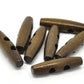 5 Large Toggle Wooden Buttons - Dark Brown Finish - 5cm x 1.3cm (2 inch) - Wood Toggle Button (16974)