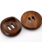 Dark Brown Coffee Wooden Buttons - 30mm (approx. 1 1/8 Inch) - 2 Hole - Wood Buttons 21381