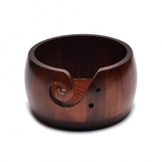 Wood Yarn Bowl - Crochet Bowl - Knitting Yarn Holder - Brown Wooden Yarn Bowl, Holder - Gift For Knitting & Crochet - Wood Yarn Holder (635)