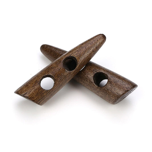 Wood Toggle Dark Brown Finish - Wooden Buttons - 40mm - Wood Toggle Buttons 663784(b663784-p)