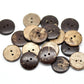 10 Coconut Shell Wooden Buttons - 3/4 inch - 20mm - Wholesale Button - Wood Buttons - Coconut Wood (18437)