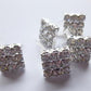 5 Rhinestone Silver Rivet Stud Spikes - 13mm x 12mm (1/2" x 1/2") - 2 Prong - Crystal Rhinestones - Rivets Studs Spike (Y39396)
