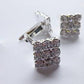 5 Rhinestone Silver Rivet Stud Spikes - 13mm x 12mm (1/2" x 1/2") - 2 Prong - Crystal Rhinestones - Rivets Studs Spike (Y39396)