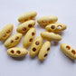 25 Toggle Wooden Buttons - Light Natural Finish - 21mm x 8mm（7/8" x 3/8") - Wood Toggle Button