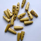 6 Toggle Wooden Buttons - Horn Shaped - Light Natural Finish - 21mm x 8mm（7/8" x 3/8") - Wood Toggle Button