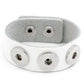 1 Chunk Noosa White Leather Bracelet -  24cm x 2.4cm (91/2" x 1") - Popper Snap on - Genuine Leather Chunk Bracelet (27913)