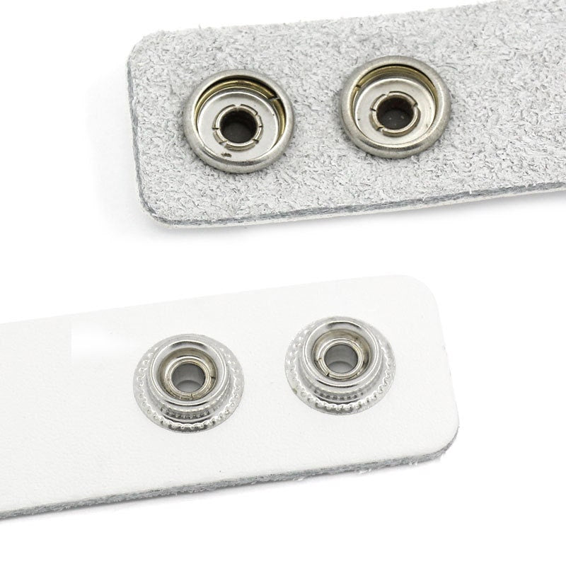 1 Chunk Noosa White Leather Bracelet -  24cm x 2.4cm (91/2" x 1") - Popper Snap on - Genuine Leather Chunk Bracelet (27913)