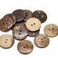 Coconut Shell Wooden Buttons - 1 inch - 25mm - Wood Buttons - Recycled Coconut Wood (18429)