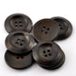 Dark Brown Coffee Wooden Buttons - Brown Finish 25mm (approx. 1 Inch) - 4 Hole - Wood Button (989)