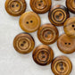 10 Wooden Buttons / Olive Wood / Made In Italy / 20mm / Burnt Finish / Classic Round / 2 Hole(butt-olive-20mm-fire-p)