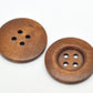 Large Brown Wooden Button - 35mm - 1 3/8 inch - 4 hole - Wood Buttons (18934)