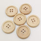 WHOLESALE Natural Wooden Buttons - 25mm (1 inch) - 4 Hole - Wood Button (NNA0Z3Q)
