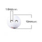 Silver Buttons Round - Sewing Button - Lead And Nickel Free - Doll Buttons - 2 Hole - 10mm X 1mm - Hole 1.6mm (228)