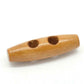 Toggle Wooden Buttons - Light Brown Finish - 4x1.2cm (1-5/8x1/2) - Wood Toggle Button (18841)