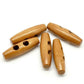 Toggle Wooden Buttons - Light Brown Finish - 4x1.2cm (1-5/8x1/2) - Wood Toggle Button (18841)