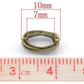 10 bronze slider spacer beads - 10mm x 7mm -  bronze slider bead for leather cord or bracelet (13445)