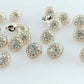 Gold Plated Rhinestone Acrylic Buttons - 11mm - Shank - Gold Resin Rhinestone Button (butt-gldplt-rhines-11mm-a)