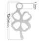 2 Stainless Steel Charms Pendants - Clover - 12mm x7mm(1/2" x 1/4") - Silver Finish - Metal Charm or Pendants (28776)