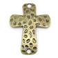 5 Bronze Cross Connectors - Textured Antique Bronze - 3.9cm x 3cm (1 1/2" x 1 1/8") - Bronze Cross Charm (02095)