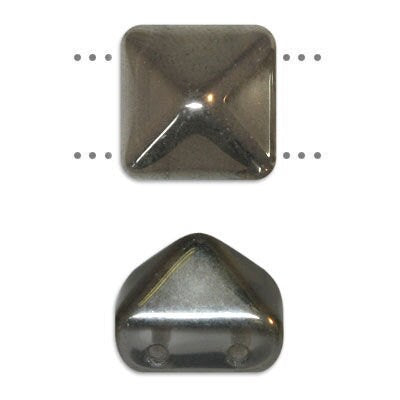 6 - 12MM Crystal Auburn Capri Czech Glass Pyramid 2-hole Beadstuds (BST12-00030-26441)