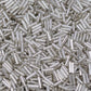 Silver-grey Foil Tube Glass Seed Beads 25g - 761 Beads - 7mm x 2mm - Small Glass Beads (12130)