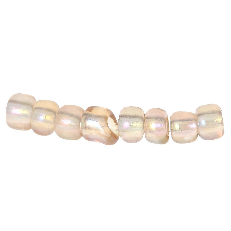 10/0 Glass Seed Beads 25g (1667 Beads) - Light Pink AB Color - 2mm x 2mm - Small Glass Beads (33061)