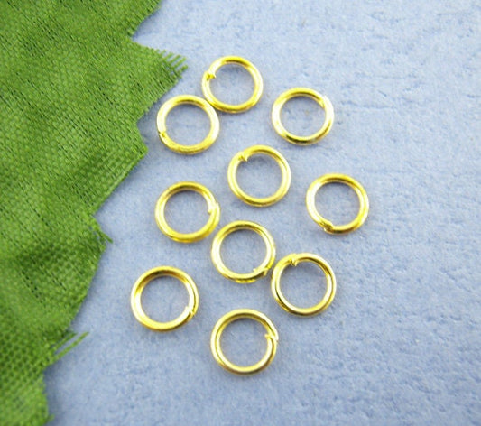 Gold Plated Open Jump Rings - 5mm x .07mm - Jump Rings Gold Plated - Lead Nickel Safe -100/1200 pieces (00255)