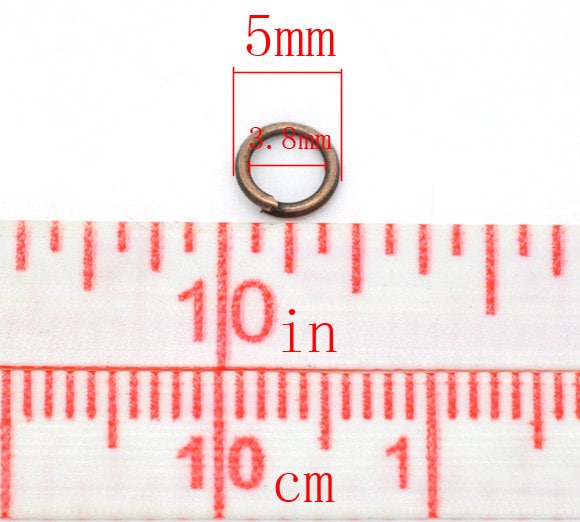 Copper Open Jump Rings - 5mm x 0.7mm - Jump Rings Copper Finish - Lead Nickel Safe -100/1200 pieces (14784)