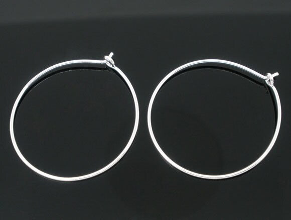 Silver Plated Wine Glass Charms - Silver Plated - Lead Nickel Free - 25mm 10/50/100 (05434)