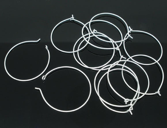 Silver Plated Wine Glass Charms - Silver Plated - Lead Nickel Free - 25mm 10/50/100 (05434)