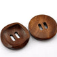 Dark Brown Coffee Wooden Buttons - 30mm (approx. 1 1/8 Inch) - 2 Hole - Wood Buttons 21381