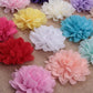 BEIGE Tan - Large Chiffon Flowers - 4 Inch - Wedding Chiffon Petal Flowers - Headband Fabric Chiffon Flowers - Chiffon Puff Flower