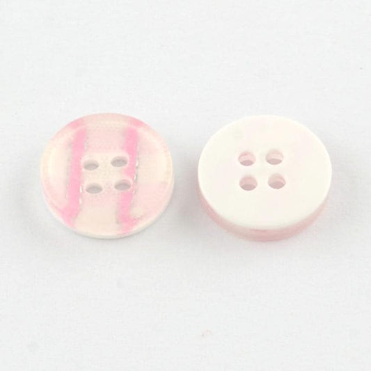 Pink Resin Buttons - 13mm (approx. 1/2 Inch) - Diy Craft - Acrylic Button - Crafting - Sewing - Jewelry (r036-07)
