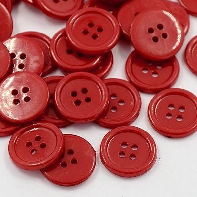 10 Resin Buttons - 17mm - Choice Of Colors - Red Pink. Blue Purple White Mixed Colors - Diy Craft - Acrylic Button - Crafting - Sewing