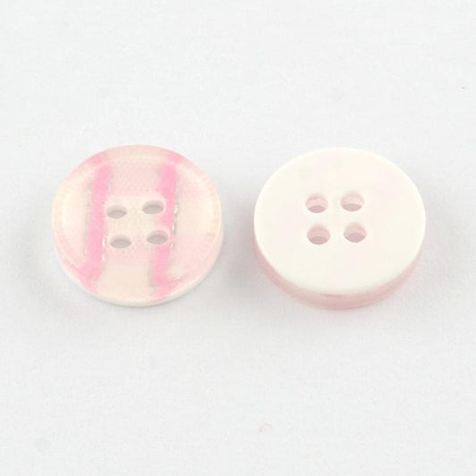 Pink Resin Buttons - 13mm (approx. 1/2 Inch) - Diy Craft - Acrylic Button - Crafting - Sewing - Jewelry (r036-07)