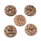 Large Wooden Buttons - 1 Inch - 25mm - Wood Buttons - Leaf Pattern - Coconut Wood (d056-03)
