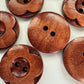 Dark Brown Coffee Wooden Buttons - 20mm (approx.  3/4 inch) - 2 Hole - Wood Buttons butt-mah-flr-b