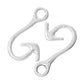 5 Silver Hook Clasps - 3.7cm x 2.2cm (1 1/2" x 7/8") - Silver Clasp for Leather Cord or Bracelet (35514)