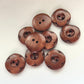 Dark Brown Coffee Wooden Buttons - 20mm (approx.  3/4 inch) - 2 Hole - Wood Buttons butt-mah-flr-b