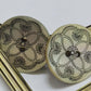 Gray Decorative Shell Buttons - 23mm - 2 Hole - Flat Natural Shell Button (shell-dec-23mm-a)