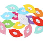 Lip Kiss Wooden Buttons - 3.4cm x1.8cm (1 3/8" x 3/4")- Valentines Day - Kiss Randomly Mixed Colors - 2 Hole - Lip Mixed Wood Button (32082)