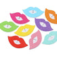 Lip Kiss Wooden Buttons - 3.4cm x1.8cm (1 3/8" x 3/4")- Valentines Day - Kiss Randomly Mixed Colors - 2 Hole - Lip Mixed Wood Button (32082)