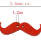 5 Mustache Wooden Beads - 3.5cm x 1.1cm (1 3/8" x 3/8") - Wood Randomly Mixed Colors - 2 Hole - Moustache Mixed Wood Button (32079)
