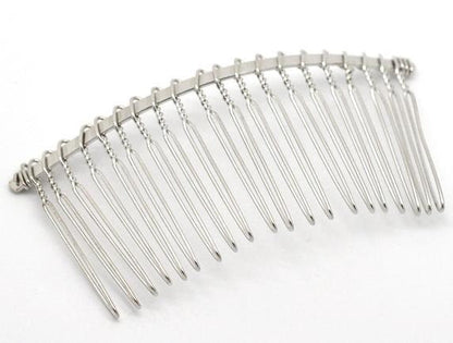 5 Silver Hair Combs - Nickel Free - Lead Free - Wedding Bridal Comb - 78mm x 38mm (3 inch x 1.5 inch) - Hair Clip Accessories  (17122)